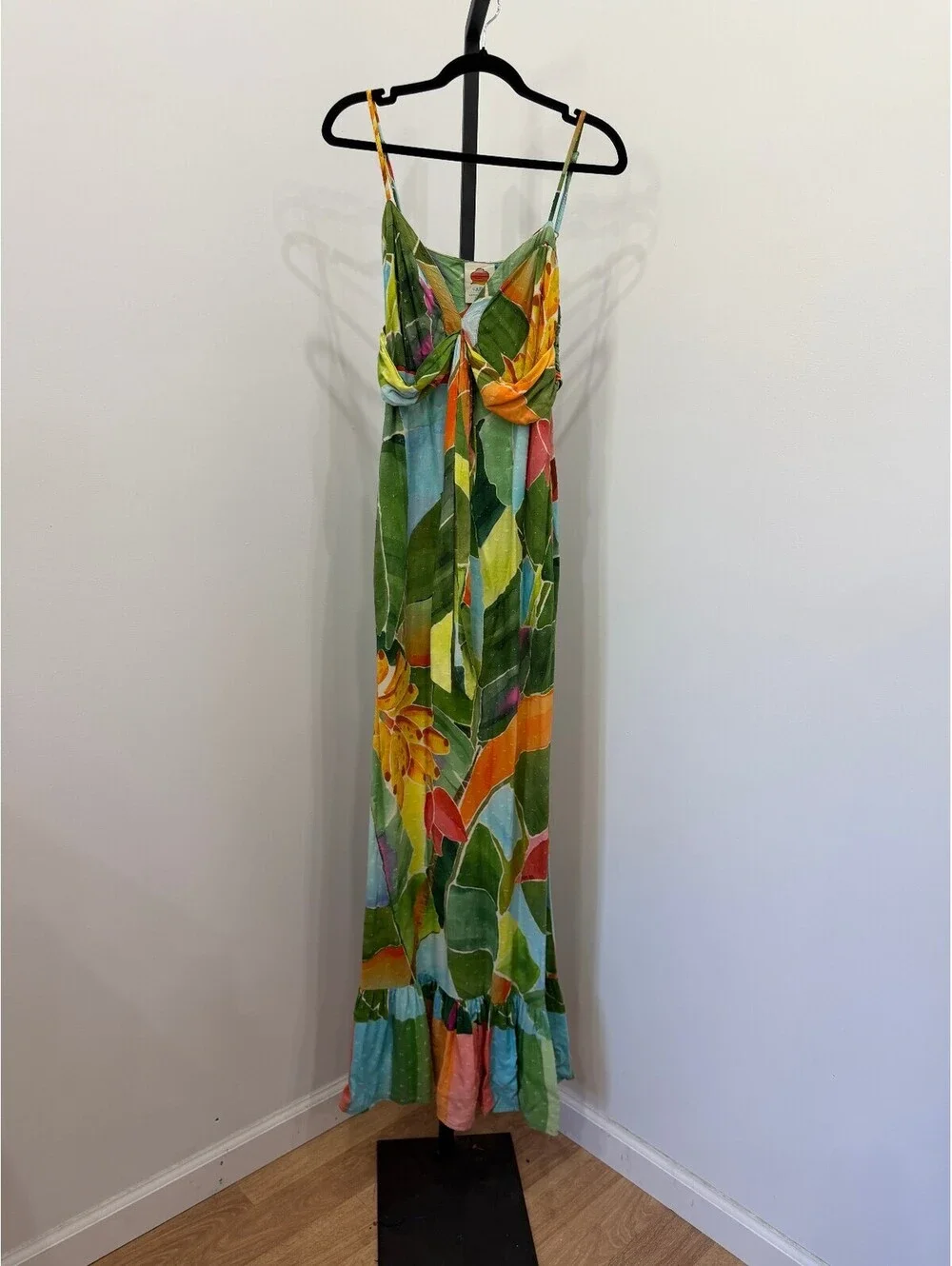 Farm Rio Tropical Print Maxi Dress with Twist Front Detail XS - Picture 2 of 10